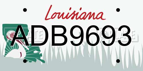 ADB9693 Louisiana License Plate
