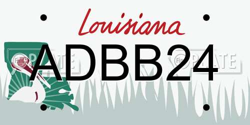 ADBB24 Louisiana License Plate