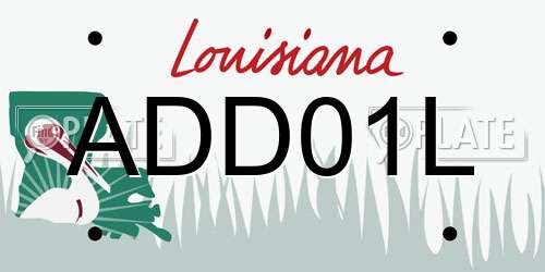 ADD01L Louisiana License Plate
