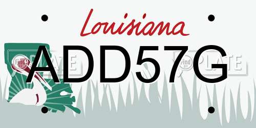 ADD57G Louisiana License Plate