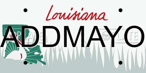ADDMAYO Louisiana License Plate