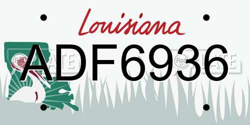 ADF6936 Louisiana License Plate