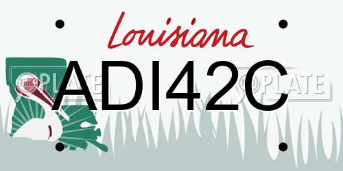 ADI42C Louisiana License Plate