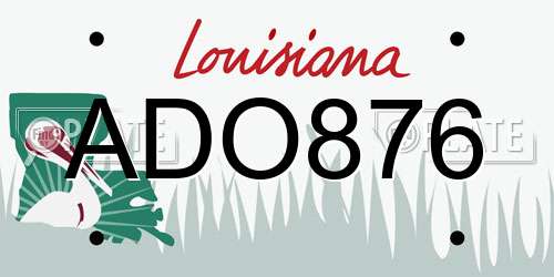 ADO876 Louisiana License Plate