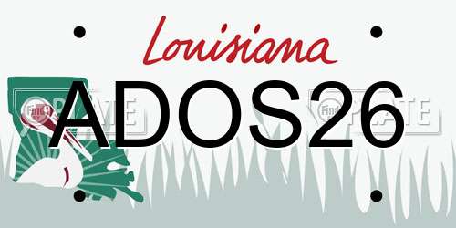 ADOS26 Louisiana License Plate
