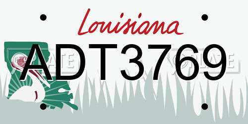 ADT3769 Louisiana License Plate