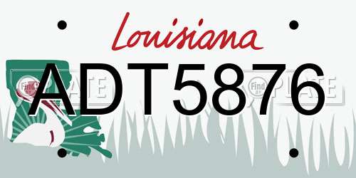ADT5876 Louisiana License Plate