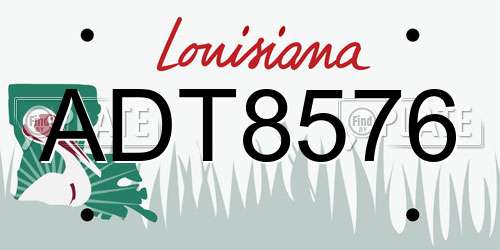 ADT8576 Louisiana License Plate