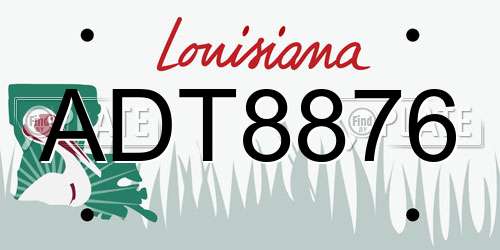 ADT8876 Louisiana License Plate
