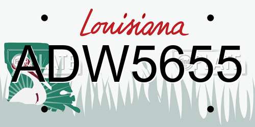 ADW5655 Louisiana License Plate