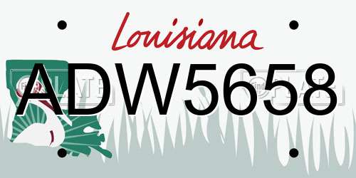 ADW5658 Louisiana License Plate