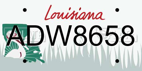 ADW8658 Louisiana License Plate