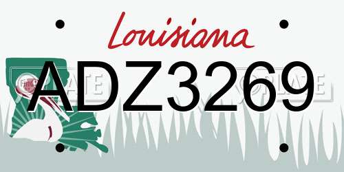 ADZ3269 Louisiana License Plate