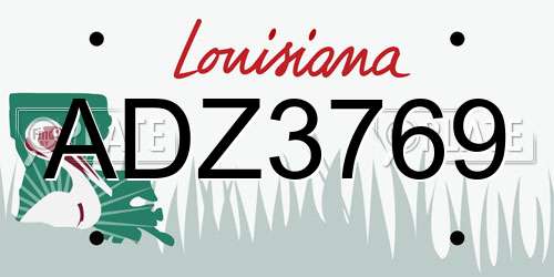 ADZ3769 Louisiana License Plate