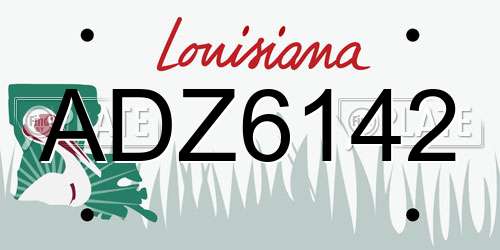 ADZ6142 Louisiana License Plate