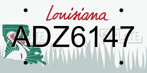 ADZ6147 Louisiana License Plate