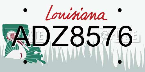 ADZ8576 Louisiana License Plate