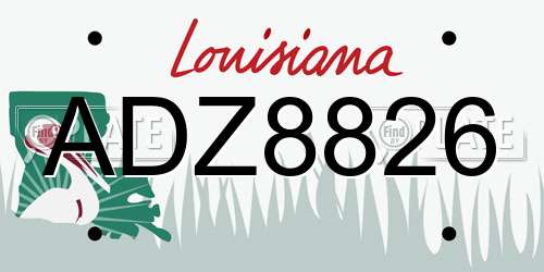 ADZ8826 Louisiana License Plate