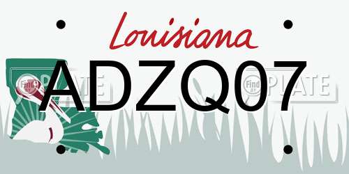 ADZQ07 Louisiana License Plate