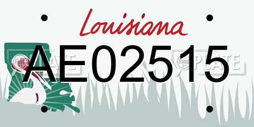 AE02515 Louisiana License Plate