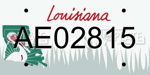 AE02815 Louisiana License Plate