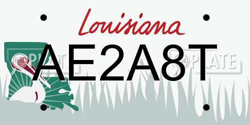 AE2A8T Louisiana License Plate