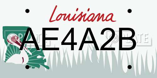 AE4A2B Louisiana License Plate