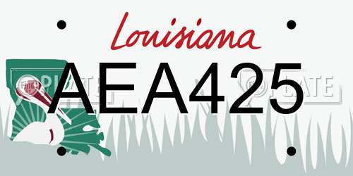 AEA425 Louisiana License Plate