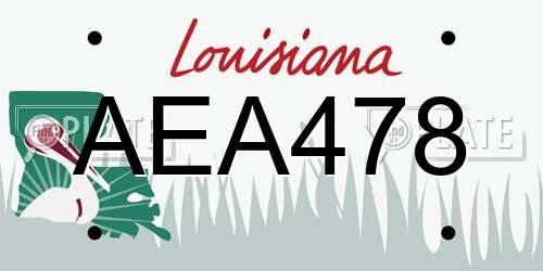 AEA478 Louisiana License Plate