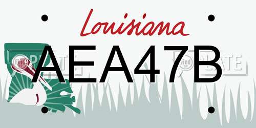 AEA47B Louisiana License Plate