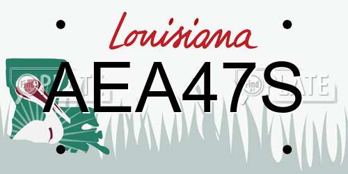 AEA47S Louisiana License Plate
