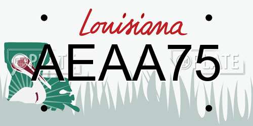 AEAA75 Louisiana License Plate