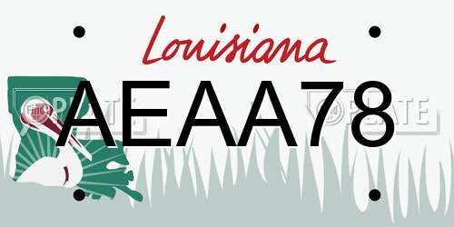 AEAA78 Louisiana License Plate