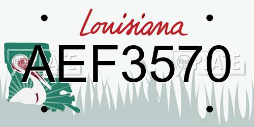 AEF3570 Louisiana License Plate