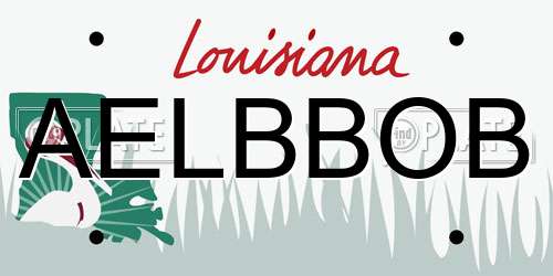 AELBBOB Louisiana License Plate