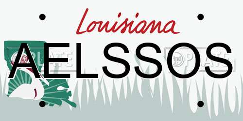 AELSSOS Louisiana License Plate