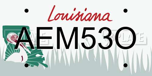 AEM53O Louisiana License Plate