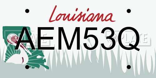 AEM53Q Louisiana License Plate