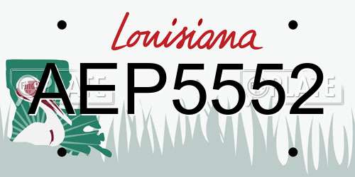 AEP5552 Louisiana License Plate
