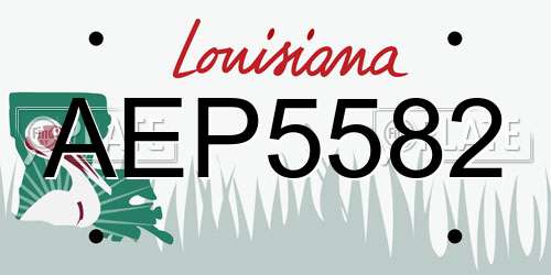 AEP5582 Louisiana License Plate