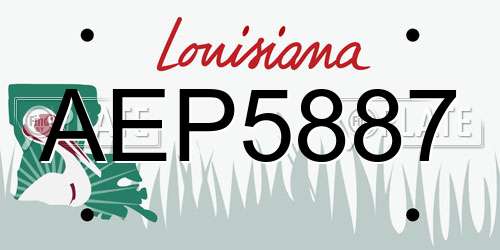 AEP5887 Louisiana License Plate