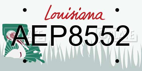 AEP8552 Louisiana License Plate