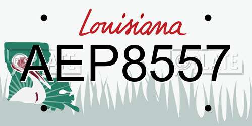 AEP8557 Louisiana License Plate