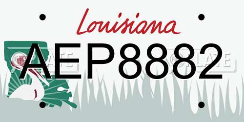 AEP8882 Louisiana License Plate