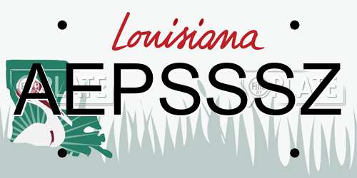 AEPSSSZ Louisiana License Plate