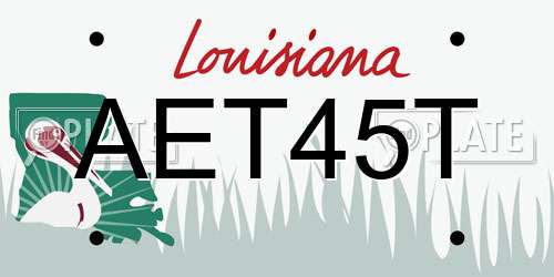 AET45T Louisiana License Plate