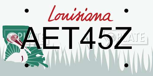 AET45Z Louisiana License Plate