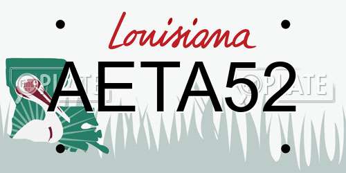 AETA52 Louisiana License Plate