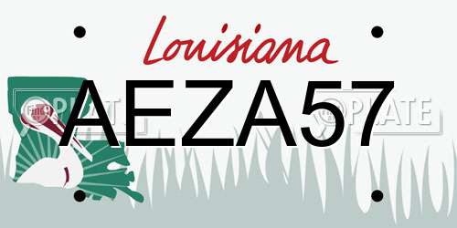 AEZA57 Louisiana License Plate