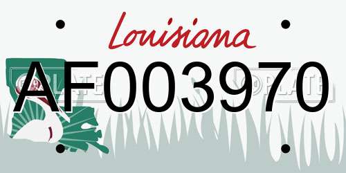 AF003970 Louisiana License Plate
